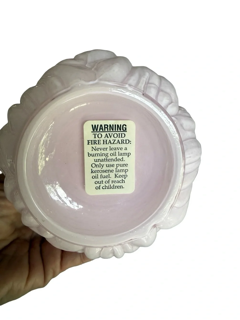 Fenton LG Wright Pink With Glass Overlay Plume Miniature Oil Lamp Pristine!!